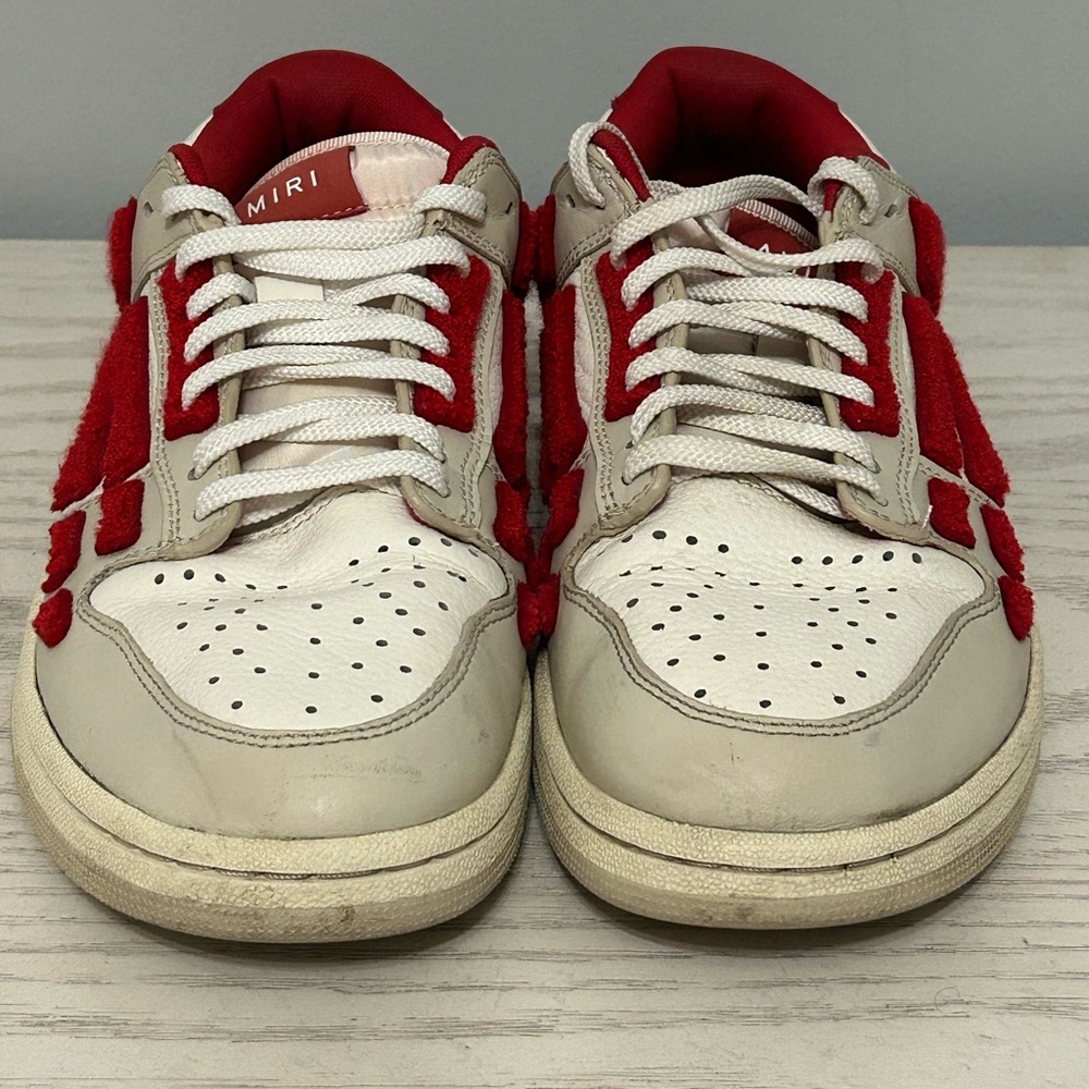 amiri red skeleton leather